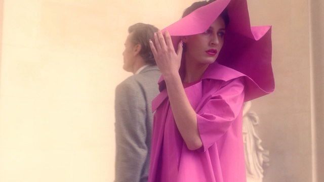 Video Reference: pink, purple, shoulder, magenta, fashion, outerwear, girl, Person