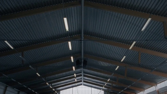 Video Reference: Ceiling, Metal, Architecture, Roof, Steel, Shed, Beam, Shade