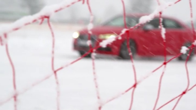 Video Reference: Red, Snow, Vehicle, Winter, Car, Person