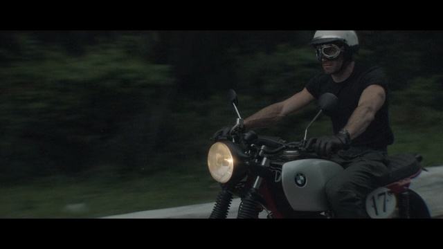 Video Reference: Motorcycle, Vehicle, Personal protective equipment, Helmet, Motorcycling, Screenshot, Automotive design, Photography, Movie, Darkness