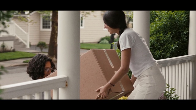 Video Reference: green, photograph, day, snapshot, house, girl, plant, grass, shoulder, sitting