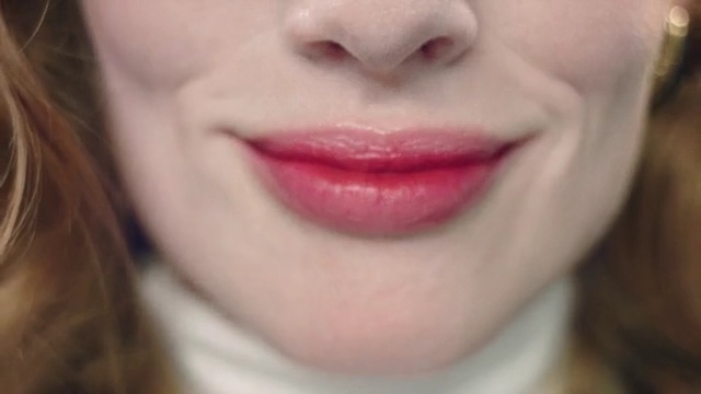 Video Reference: lip, cheek, eyebrow, chin, lipstick, close up, mouth, lip gloss, eyelash, smile