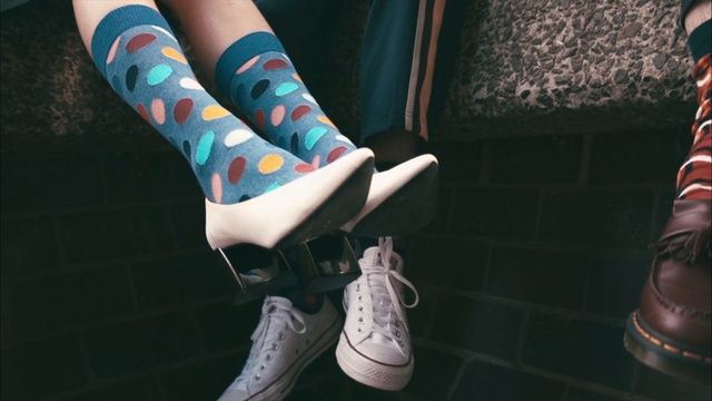 Video Reference: Footwear, Blue, Shoe, Human leg, Leg, Ankle, Turquoise, Cool, Teal, Joint