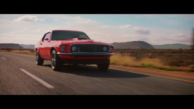 Video Reference: Land vehicle, Vehicle, Car, First generation ford mustang, Muscle car, Classic car, Automotive design, Ford mustang, Coupé, Sedan