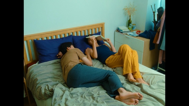 Video Reference: blue, sitting, room, furniture, leg, fun, girl, human body, couch, product