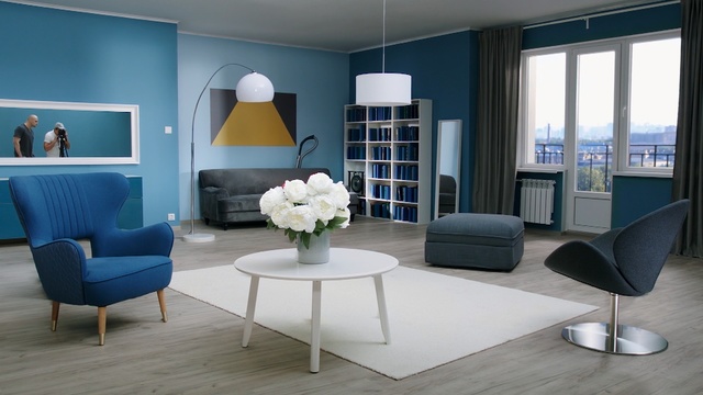 Video Reference: room, living room, interior design, furniture, table, chair, home, floor, window, angle