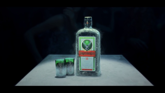 Video Reference: Liqueur, Drink, Jägermeister, Alcoholic beverage, Bottle, Distilled beverage, Alcohol, Product, Glass bottle, Liquid