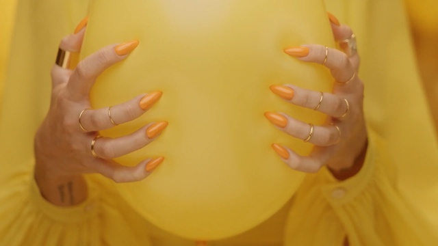 Video Reference: Yellow, Nail, Finger, Hand, Skin, Close-up, Gesture, Thumb, Nail care, Smile