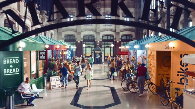 Video Reference: Shopping mall, Building, Photography, Leisure, Crowd, Vacation, City, Night, Tourism, Vehicle