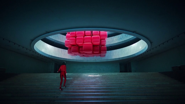 Video Reference: Red, Pink, Light, Architecture, Sky, Magenta, Ceiling, Photography, Daylighting