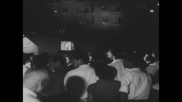 Video Reference: White, Photograph, Black, Monochrome photography, Black-and-white, Monochrome, Snapshot, Darkness, Crowd, Light, Person