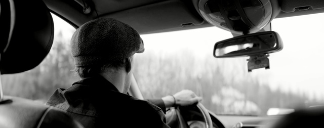 Video Reference: White, Black, Black-and-white, Automotive design, Monochrome, Photography, Windshield, Auto part, Automotive mirror, Driving