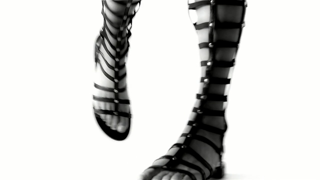 Video Reference: footwear, shoe, black and white, human leg, joint, arm, monochrome, ankle, boot, product
