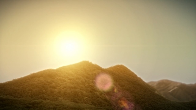 Video Reference: sky, mountainous landforms, hill, sun, morning, atmosphere, light, sunrise, sunlight, horizon
