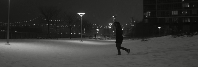 Video Reference: snow, white, black, photograph, black and white, night, winter, darkness, freezing, monochrome photography, Person