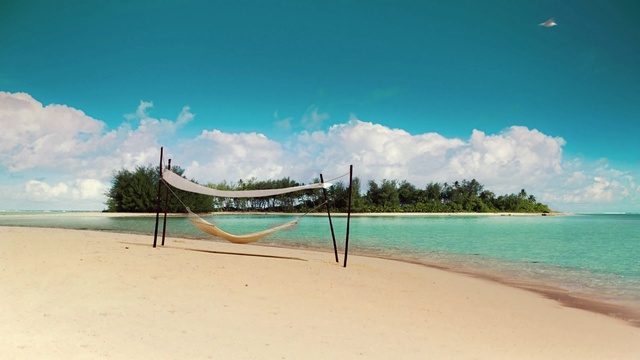 Video Reference: volleyball net, net, game equipment, equipment, beach, sand, sea, ocean, travel, vacation, island, water, landscape, sky, coast, sport, shore, holiday, summer, tropical, wave, paradise, Person