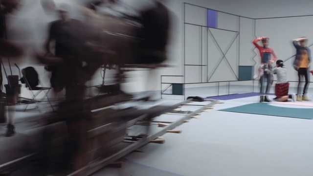 Video Reference: Floor, Flooring, Interior design, Art, Person