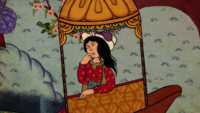 Video Reference: Hairstyle, Yellow, Art, Rectangle, Umbrella, Illustration, Tree, Drawing, Painting, Visual arts