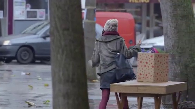 Video Reference: Public space, Human, Sitting, Tree, Sidewalk, Pedestrian, Street, Road, City car