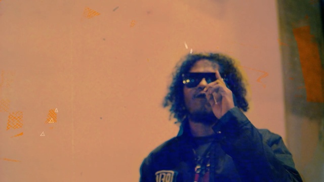 Video Reference: blue, art, sky, fun, facial hair, vision care, glasses, visual arts, Person