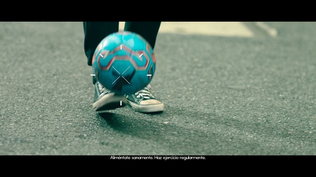 Video Reference: Soccer ball, Turquoise, Ball, Helmet, Asphalt, Personal protective equipment, Sports gear, Sports equipment, Turquoise, Shoe