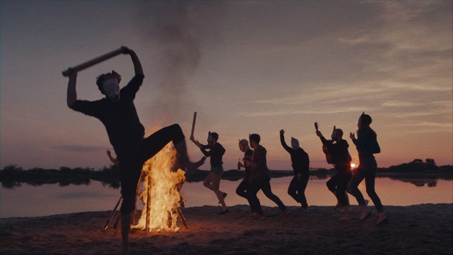 Video Reference: Fun, Sky, Dance, Human, Happy, Event, Tree, Dancer, Performance art, Heat, Outdoor, Water, Man, Sunset, People, Beach, Holding, Air, Standing, Surfing, Ocean, Woman, Sun, Group, Walking, Jumping, Game, Horse, Playing, Hill, Riding, Dog, Flying, Person, Dancing, Nature, Cloud