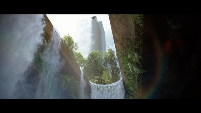 Video Reference: Nature, Water, Waterfall, Vegetation, Green, Water resources, Light, Tree, Atmospheric phenomenon, Sunlight