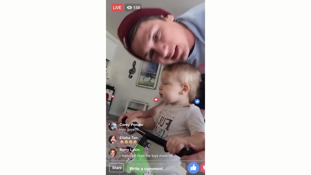 Video Reference: nose, product, text, toddler, child, media, photo caption, electronic device, selfie, play