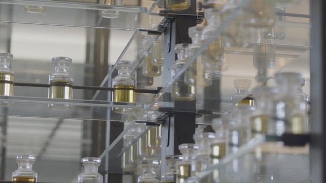 Video Reference: glass, light fixture, factory, Person