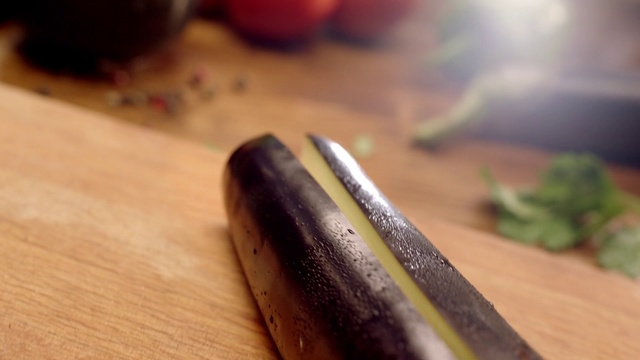Video Reference: Eggplant, Food, Cutting board