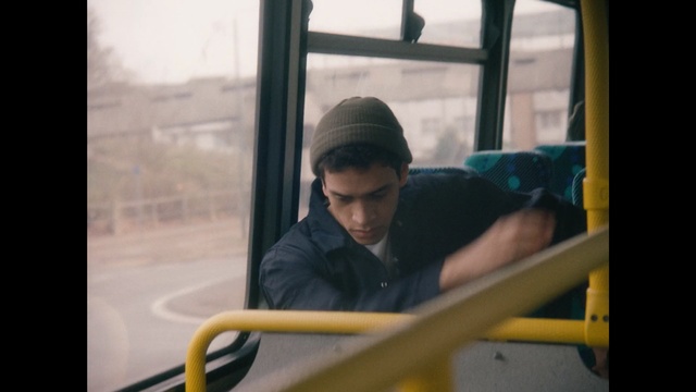 Video Reference: Snapshot, Male, Sitting, Photography, Window, Bus, Smile, Glass, Person