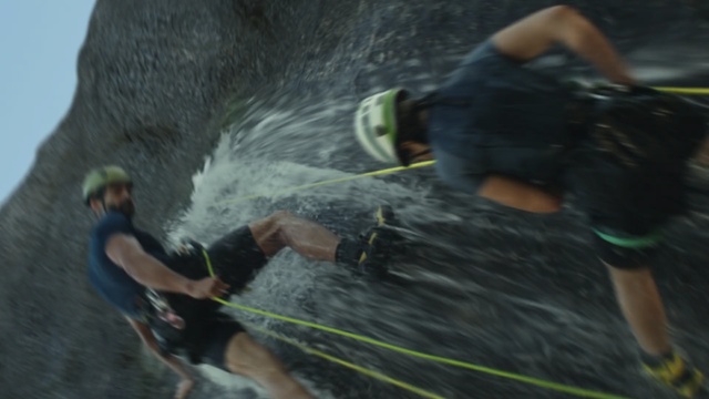 Video Reference: adventure, climbing, extreme sport, water, recreation, rock climbing, fun, abseiling, tree