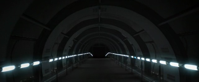 Video Reference: tunnel, infrastructure, darkness, light, subway, architecture, structure, black and white, atmosphere, night, Person