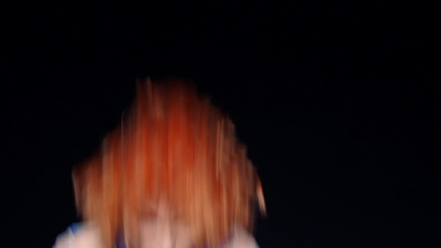 Video Reference: hair, red, black, face, human hair color, darkness, beauty, nose, sky, light