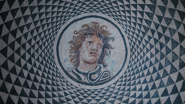 Video Reference: Mosaic, Head, Art, Stone carving, Stock photography, Pattern