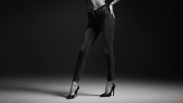 Video Reference: black and white, monochrome photography, standing, joint, leg, photography, human leg, fashion model, model, photo shoot