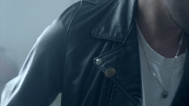 Video Reference: jacket, outerwear, textile, sleeve, top, neck, coat, leather jacket