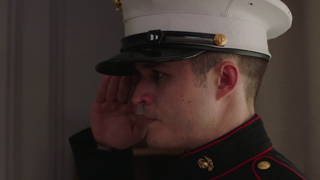 Video Reference: Chin, Military person, Headgear, Military officer, Uniform, Eyewear, Hat, Sailor, Fashion accessory, Military uniform