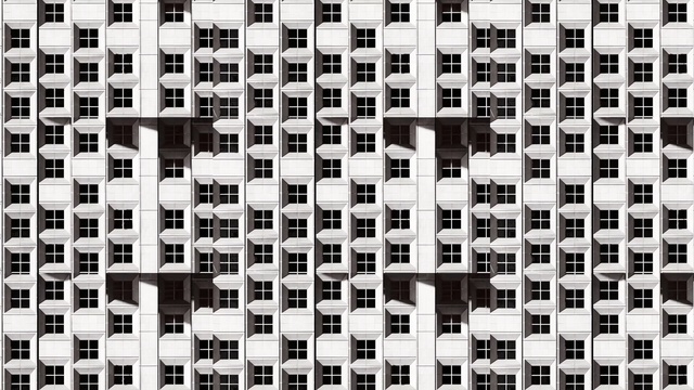 Video Reference: black and white, pattern, monochrome photography, photography, monochrome, design, symmetry, font, square, Person