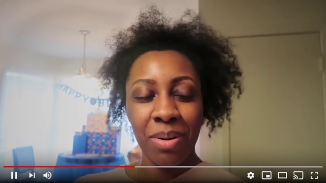 Video Reference: Hair, Face, Forehead, Hairstyle, Eyebrow, Facial expression, Nose, Afro, Cheek, Head