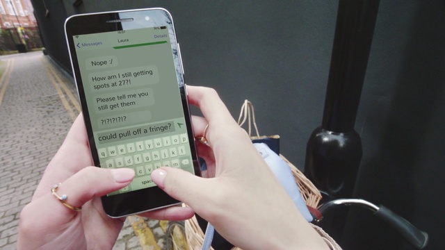 Video Reference: mobile phone, communication device, electronic device, gadget, technology, finger, product, portable communications device, hand, smartphone, Person