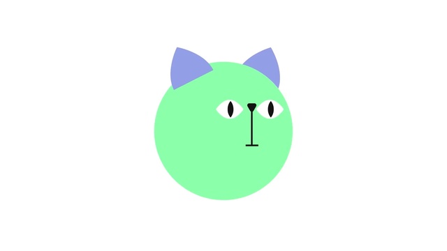 Video Reference: Green, Cat, Cartoon, Whiskers, Eye, Violet, Felidae, Snout, Circle, Logo
