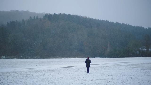 Video Reference: snow, winter, freezing, tree, geological phenomenon, sky, ice, lake, water, frost, Person