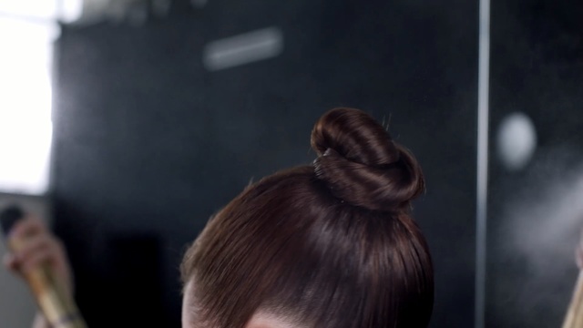 Video Reference: hair, hairstyle, long hair, girl, chignon, hair coloring, bun, Person