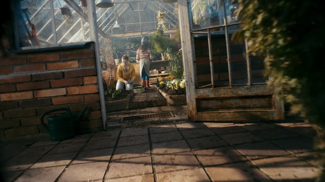 Video Reference: Tree, Building, Sunlight, Wood, House, Home, Floor, Window, Walkway, Greenhouse