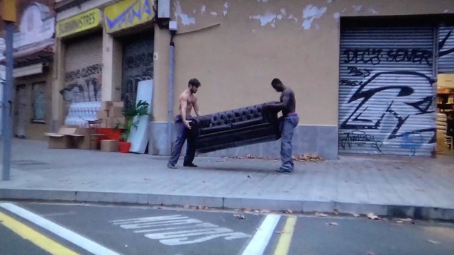 Video Reference: mode of transport, vehicle, pedestrian, street art, street, recreation, asphalt, Person