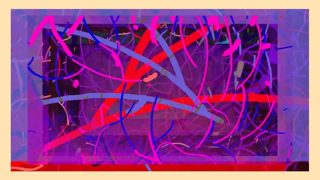 Video Reference: pink, purple, violet, modern art, art, light, magenta, acrylic paint, line, painting, Person