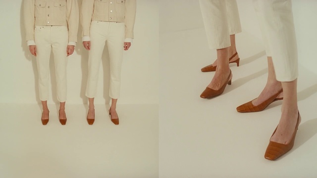 Video Reference: White, Footwear, Shoe, Leg, Human leg, Fashion, Joint, High heels, Ankle, Hand