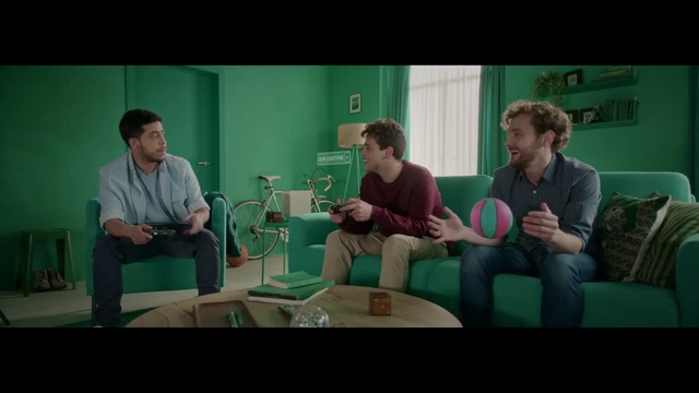 Video Reference: Green, Screenshot, Conversation, Room, Sitting, Fun, Interaction, Human, Adaptation, Scene