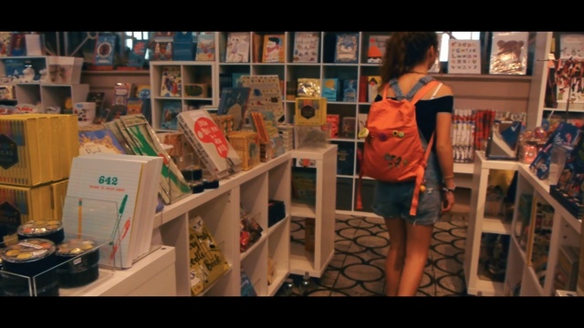 Video Reference: retail, display window, inventory, bookselling, fun, product, shopping, Person
